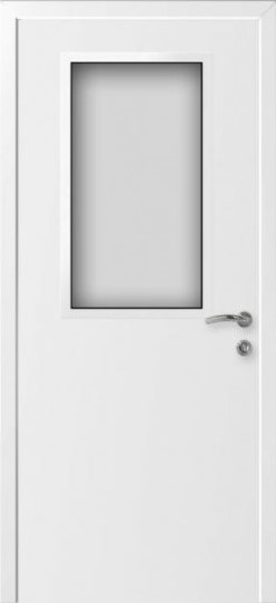 Влагостойкая дверь KAPELLI Classic со стеклом белая